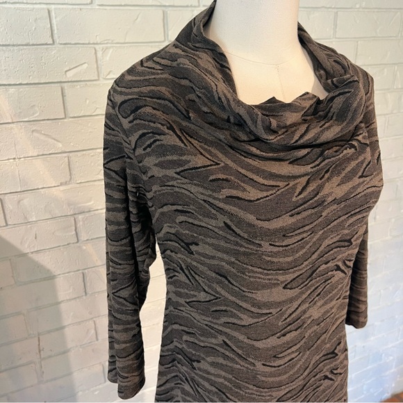 Cut Loose Brown Patterned Cowl Neck Top Shirt Womens S - Picture 5 of 9